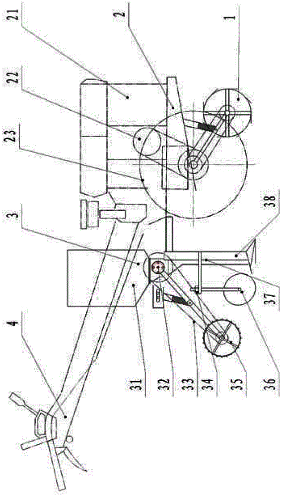 Two-row soil loosening, fertilization, soil cultivation and compaction all-in-one machine