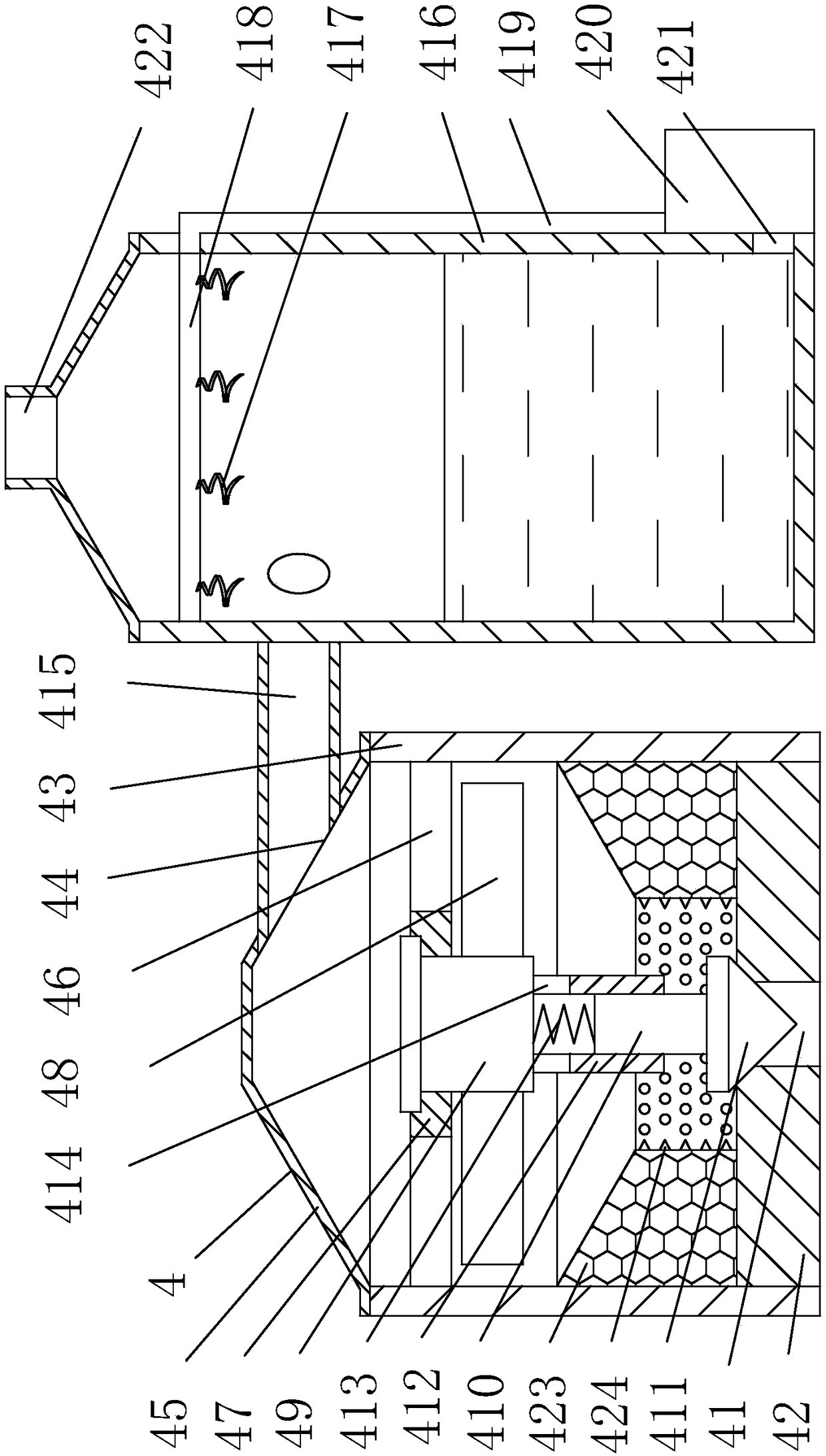 Plasticizing degassing device