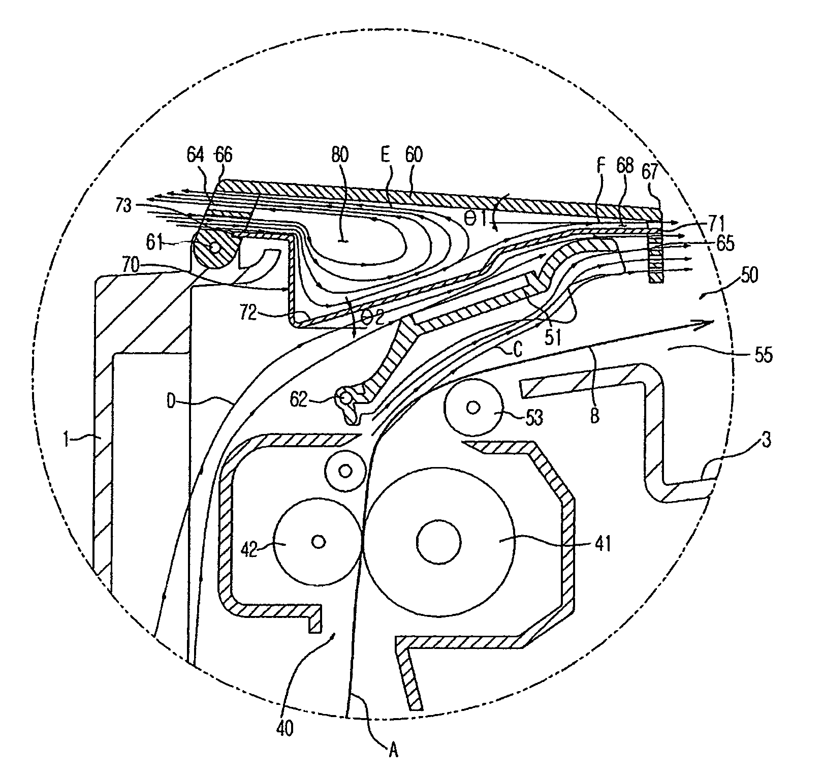 Image forming apparatus with external air circulation chamber