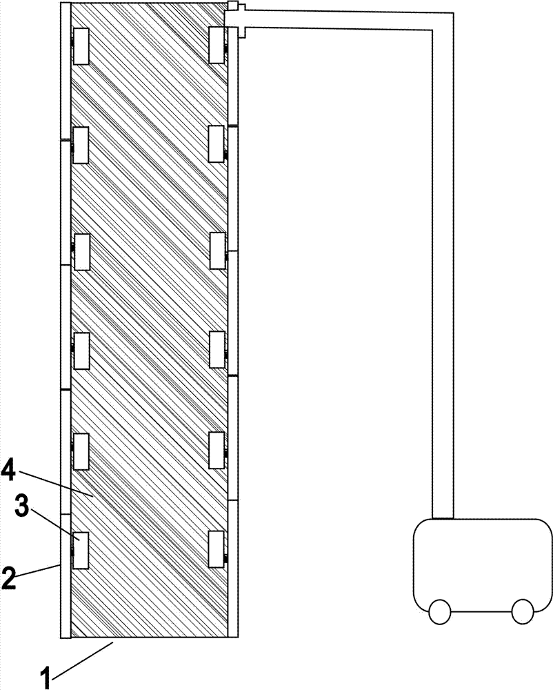 Environmental protection and energy saving pouring-type wall body and construction method thereof