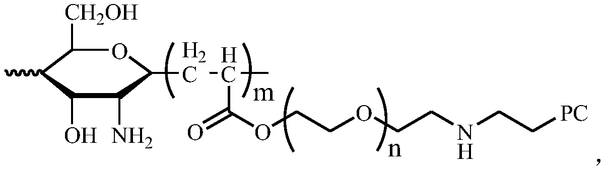 A kind of phosphorylcholine polyethylene glycol modified chitosan and preparation method thereof