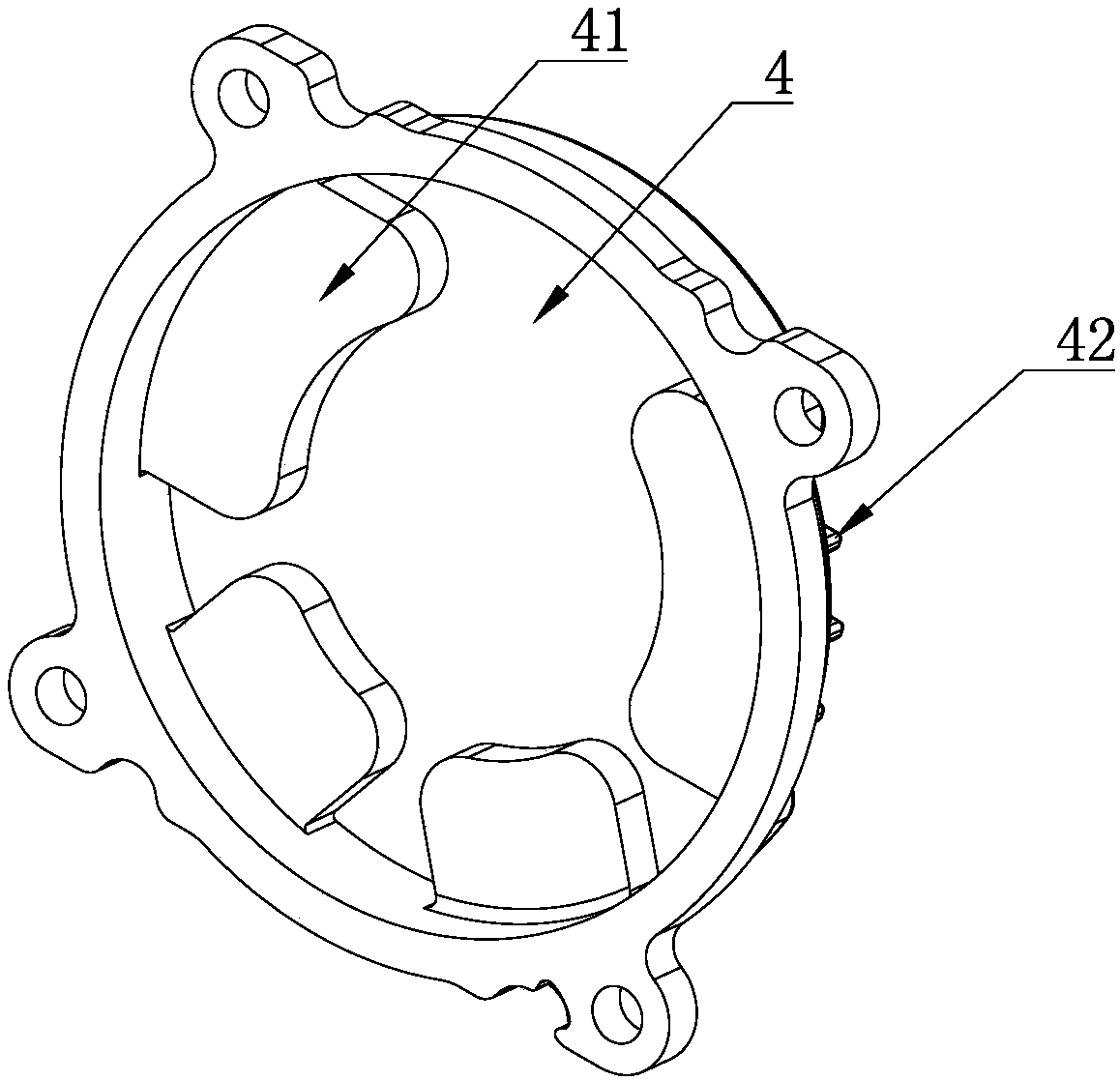 Heat radiation structure and electronic water pump