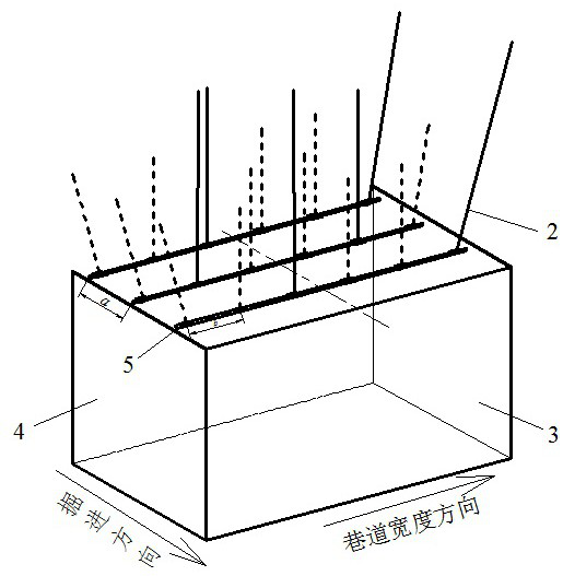 An inner-pulling anchor cable structure with a large-span roof cut into a roadway roof