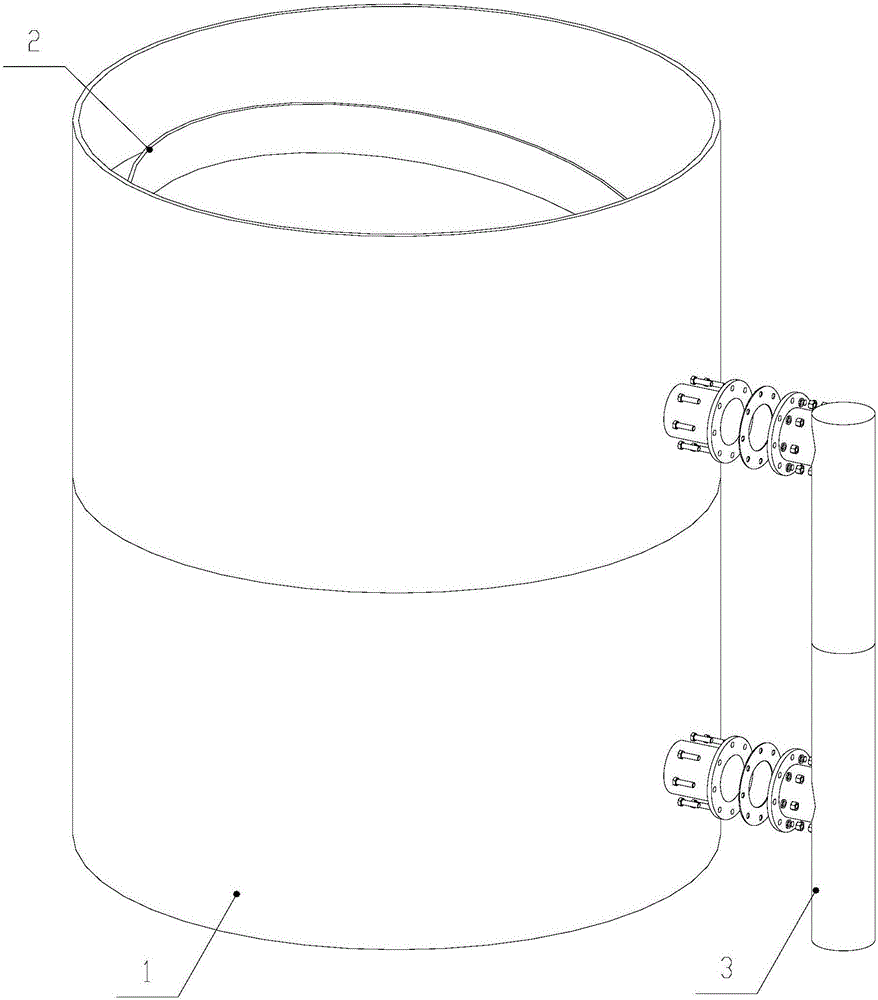 Smoke condensed dew acid liquid collecting device for glass fiber reinforced plastic inner chimney