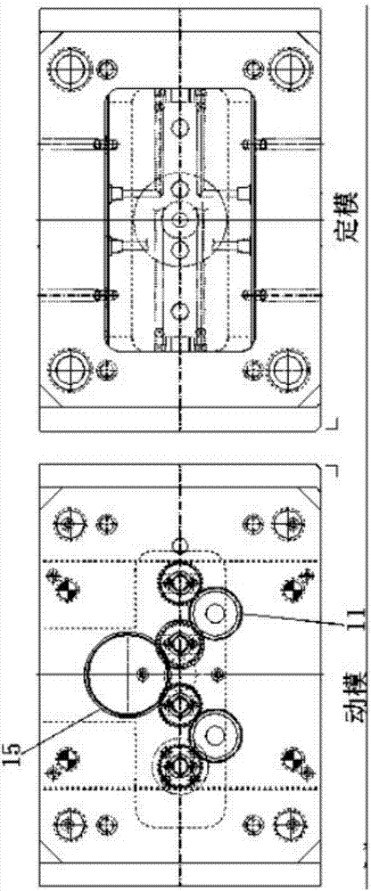 Threaded injection mold for pen cap and use method of threaded injection mold