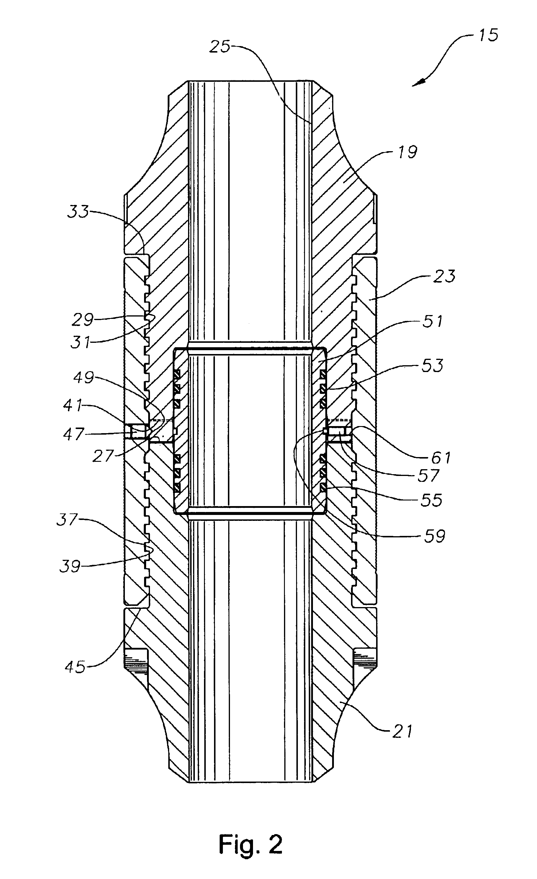 Breech lock connector for a subsea riser