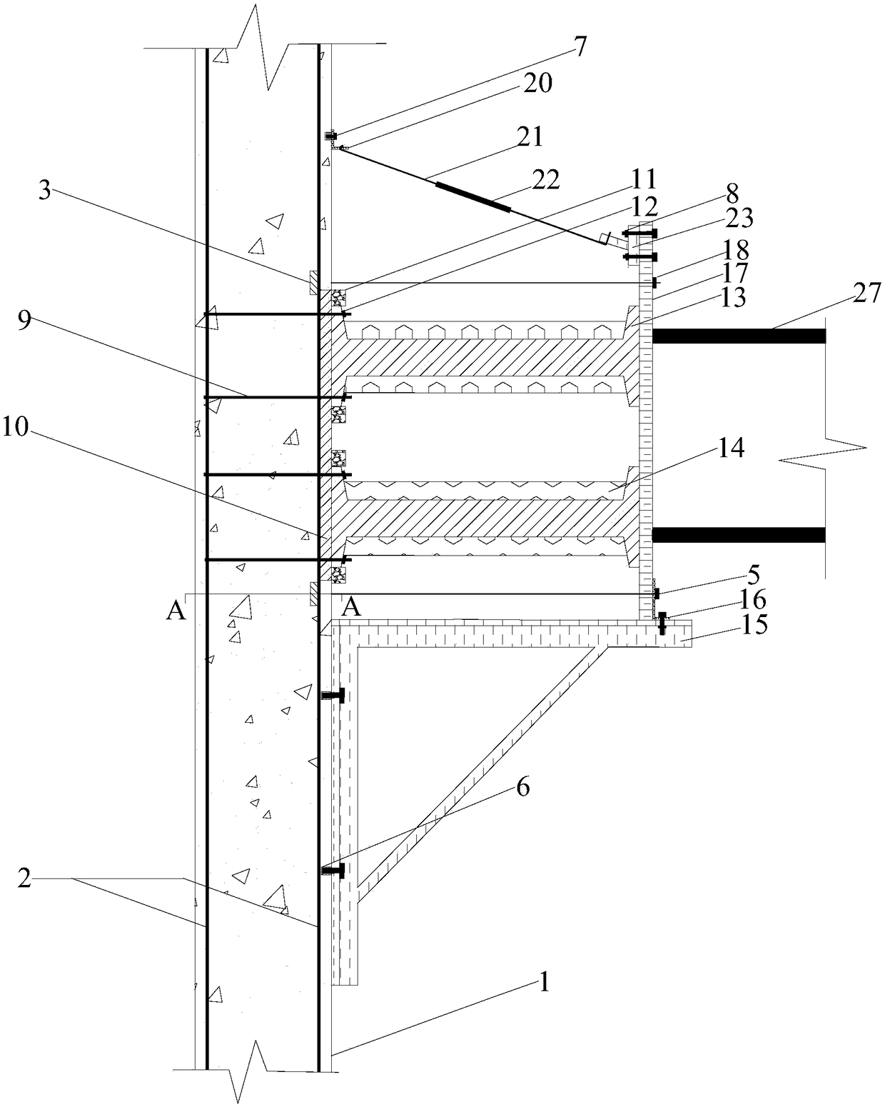 Construction method of steel pipe support structure for foundation pit surrounded by ground connection wall