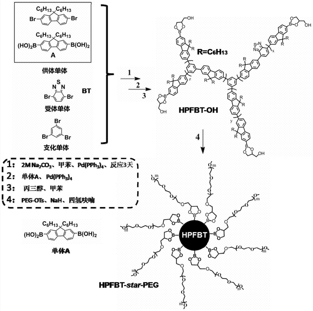 H2O2-responsive fluorescent single-molecule conjugated polymers and micelles, preparation methods and applications