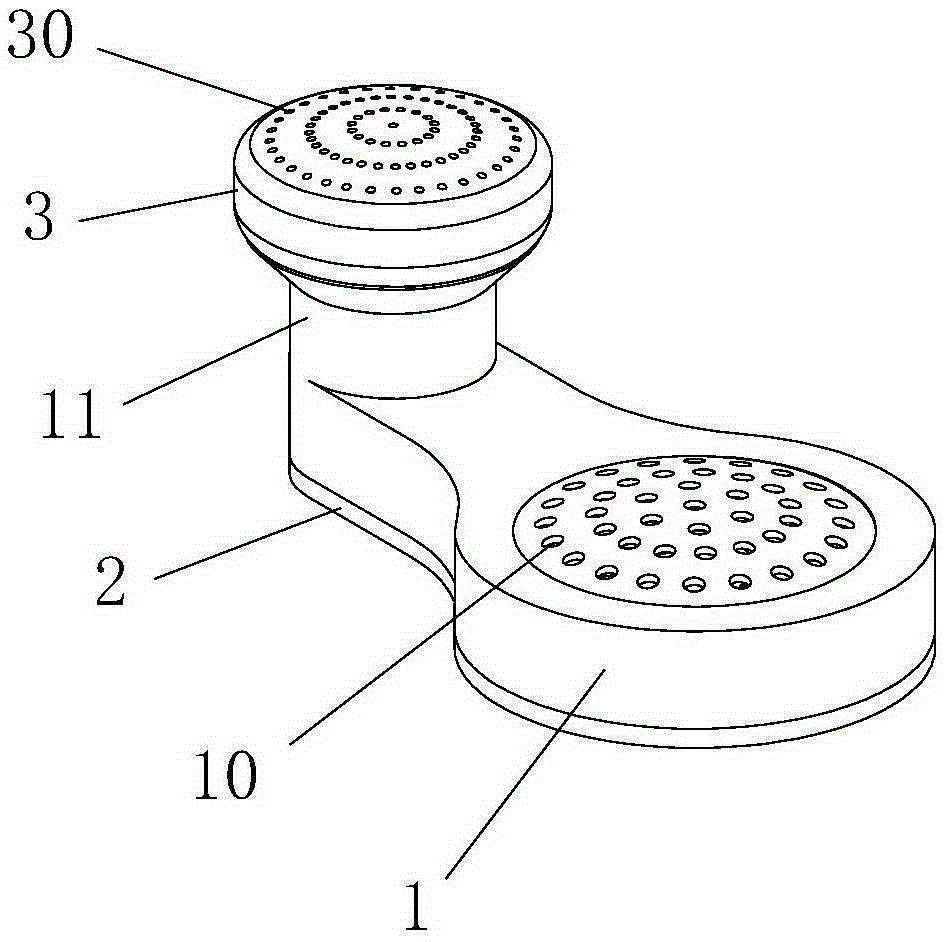 Acoustic wave vibration loudspeaker and massage health-care earphone with acoustic wave vibration loudspeaker