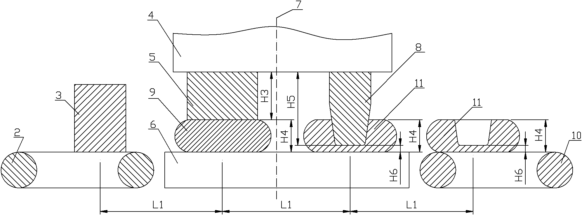 Automotive rear axle driven bevel gear blank forging production line