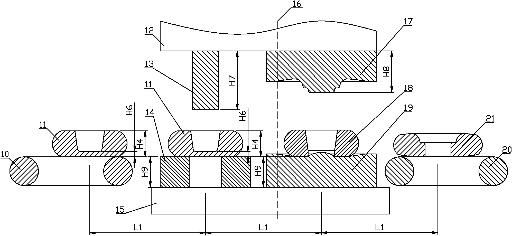 Automotive rear axle driven bevel gear blank forging production line