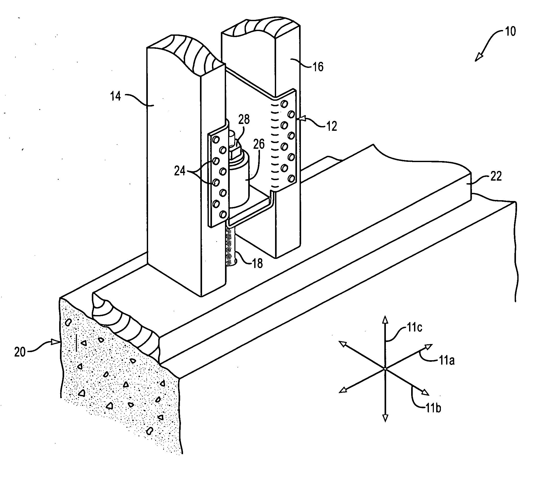 Balanced, multi-stud hold-down