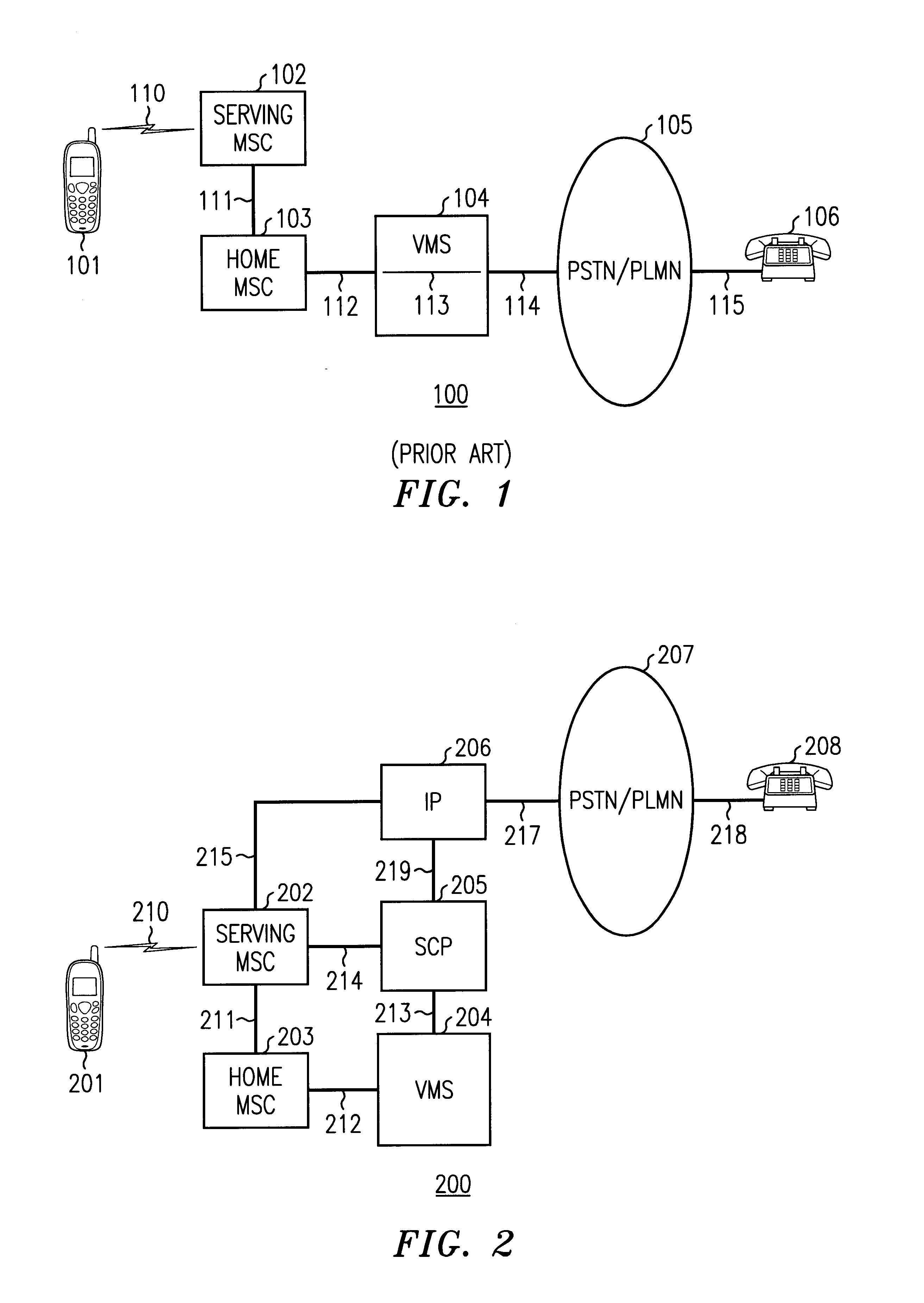 Method and apparatus for supporting voice message services with automatic rebound in a wireless intelligent network