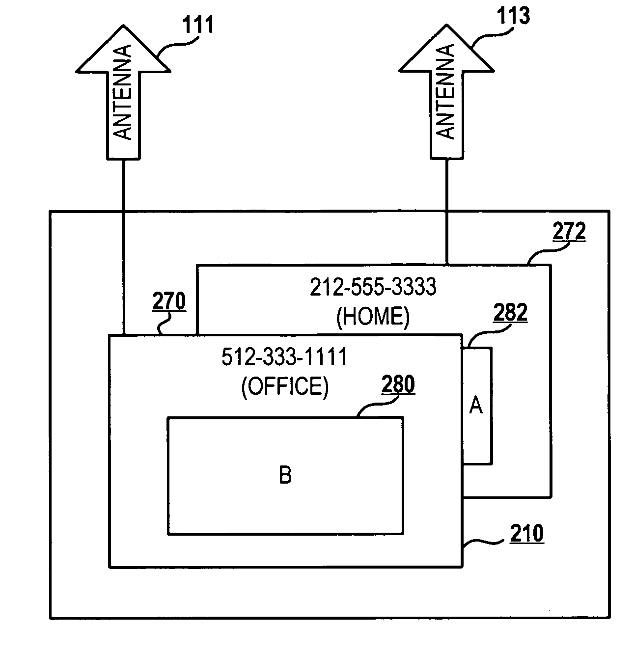 Single wireless communication device with multiple, concurrent subscriber number capability