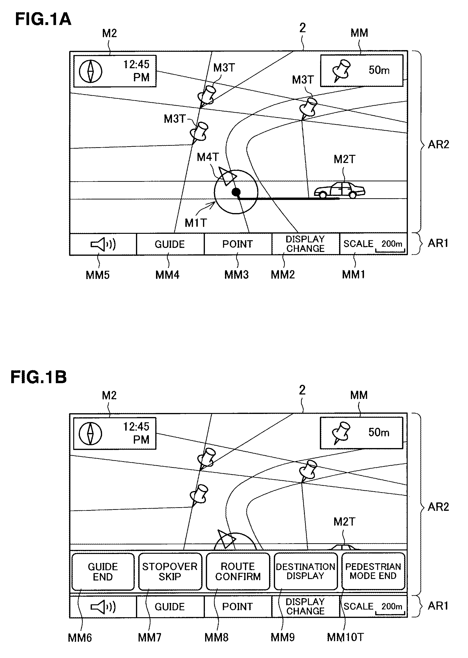 Navigation device, display method of navigation device, program of display method of nagivation device and recording medium recording program of display method of navigation device