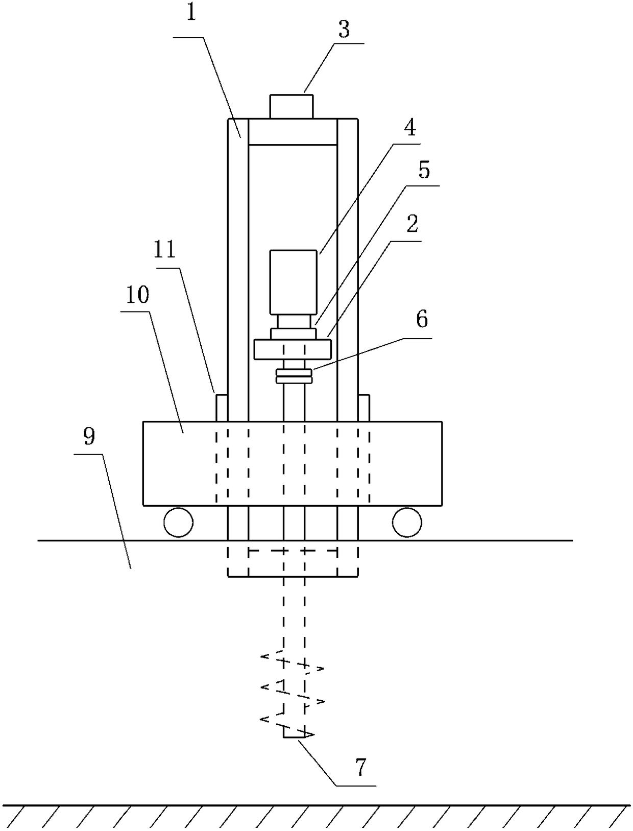 Lifting type spiral turning drill hole turning machine