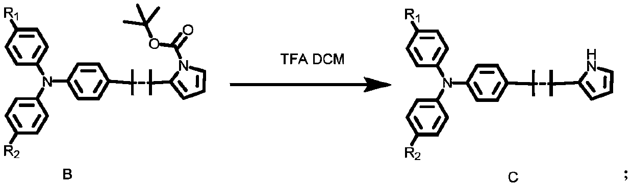 Triphenylamine organic dye and synthesis method thereof