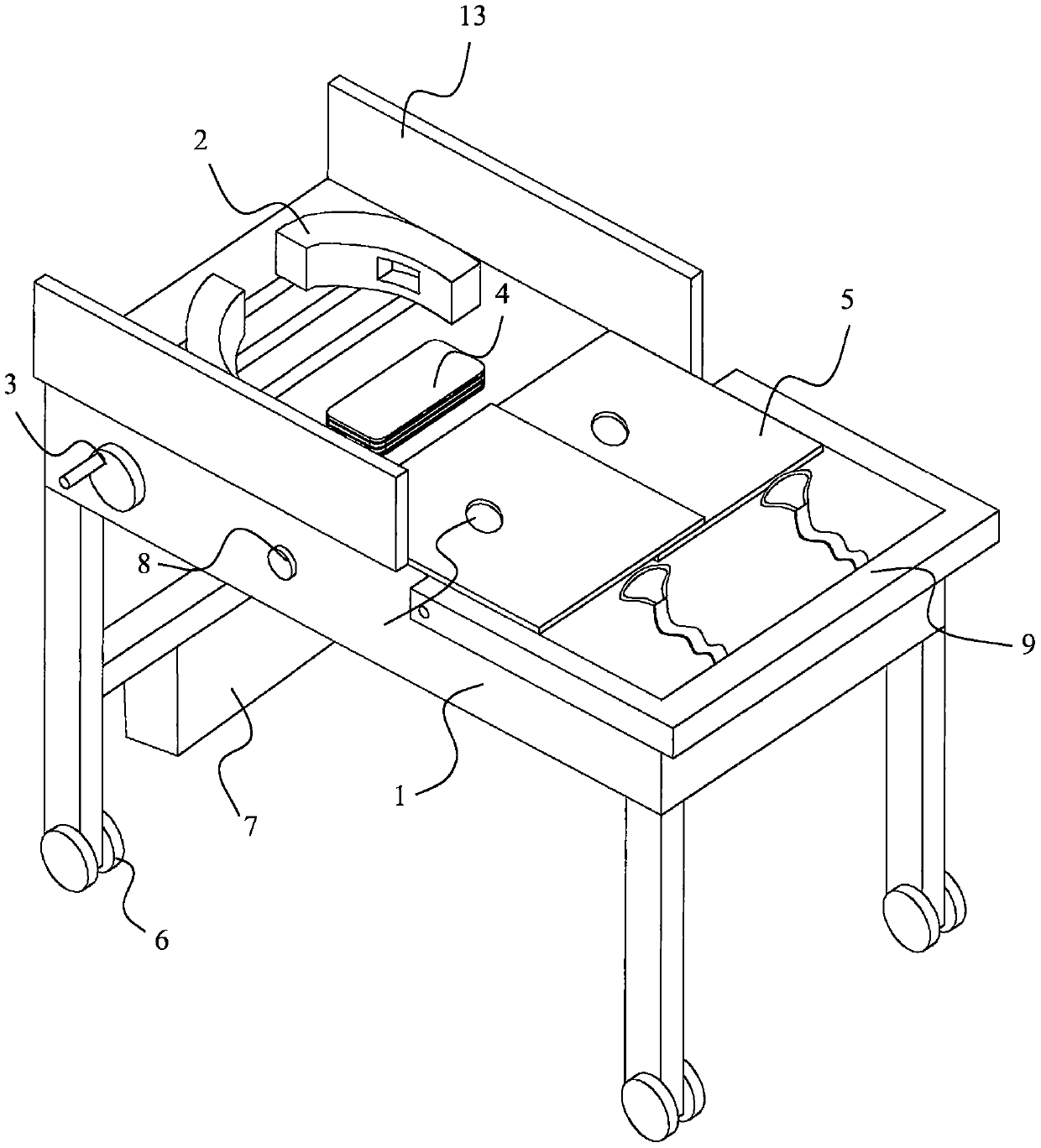 Examination couch for eye examination of infants