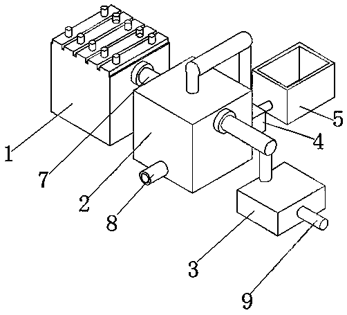 Internal mixer waste gas treatment structure capable of preventing pipeline blockage