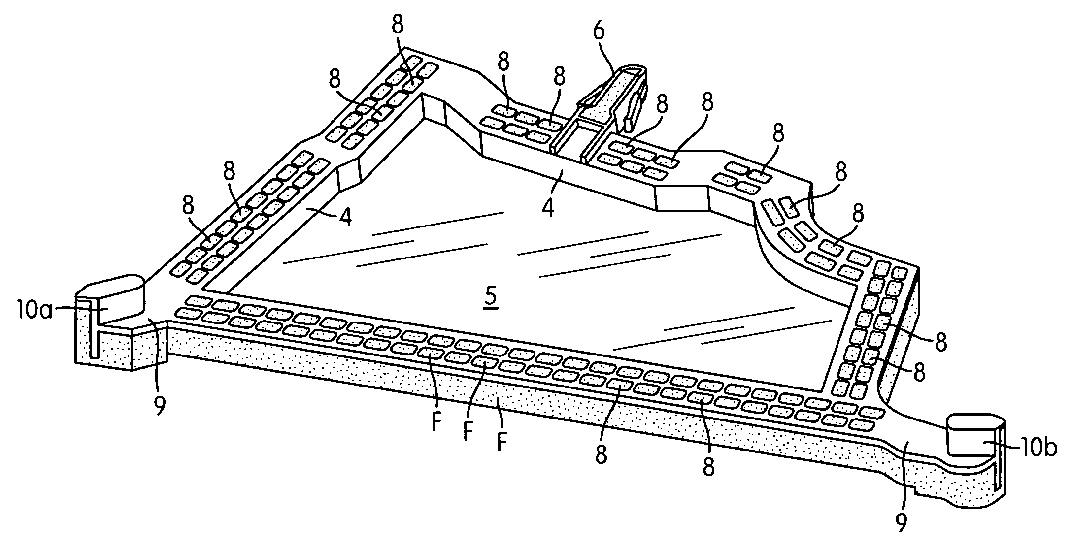 Holding jig for a foamable material