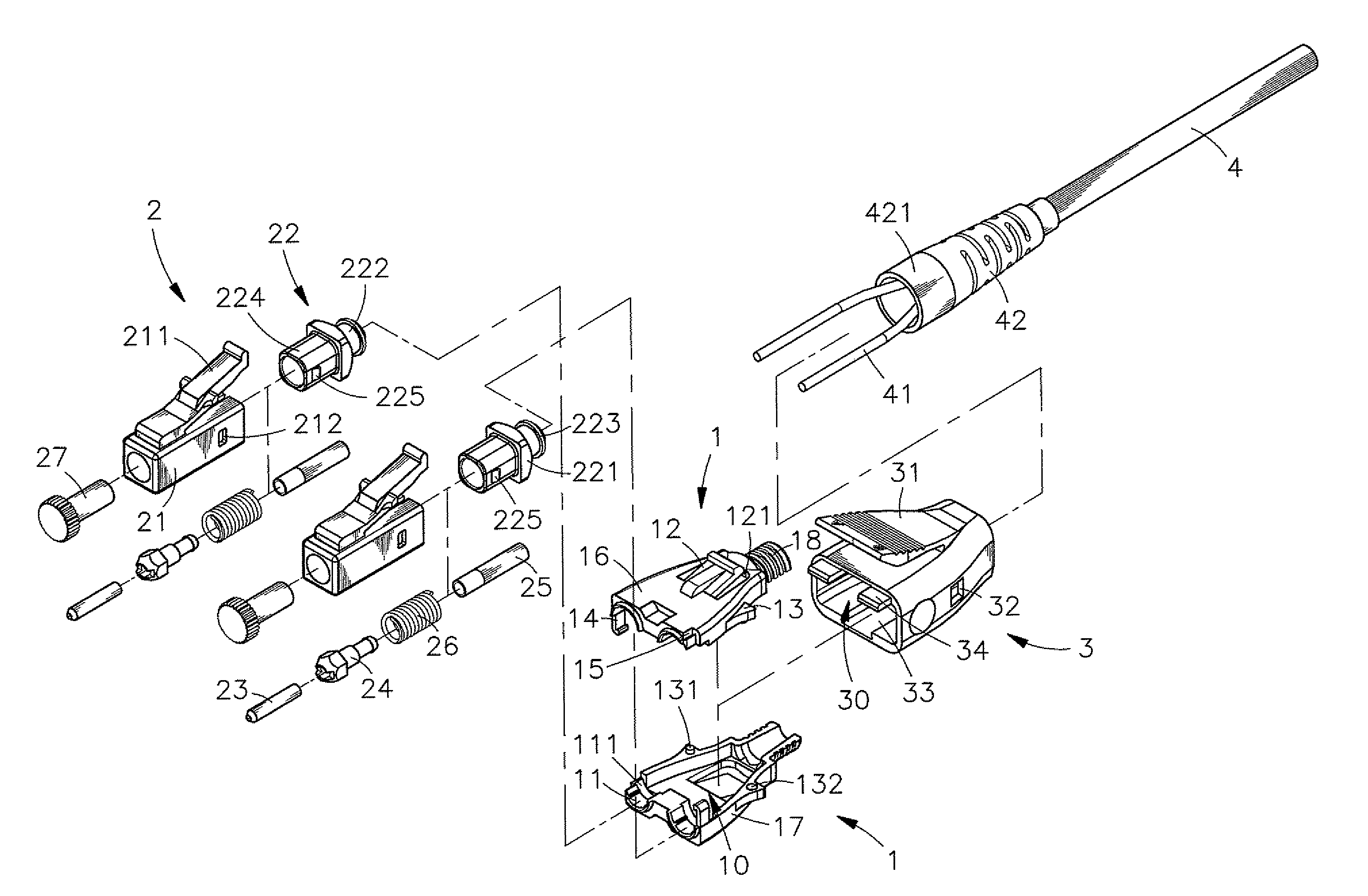 Fiber channel-inter changeable fiber optic connector