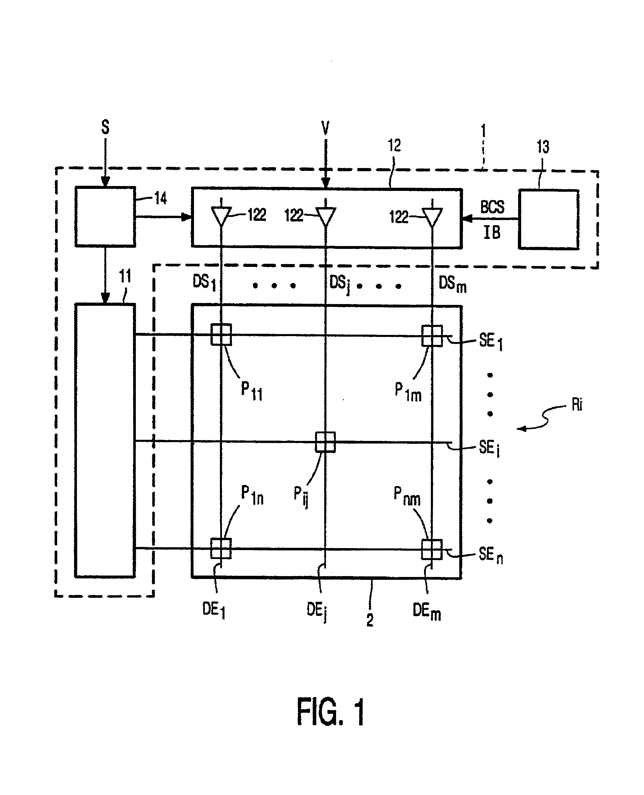 Driving a matrix display panel