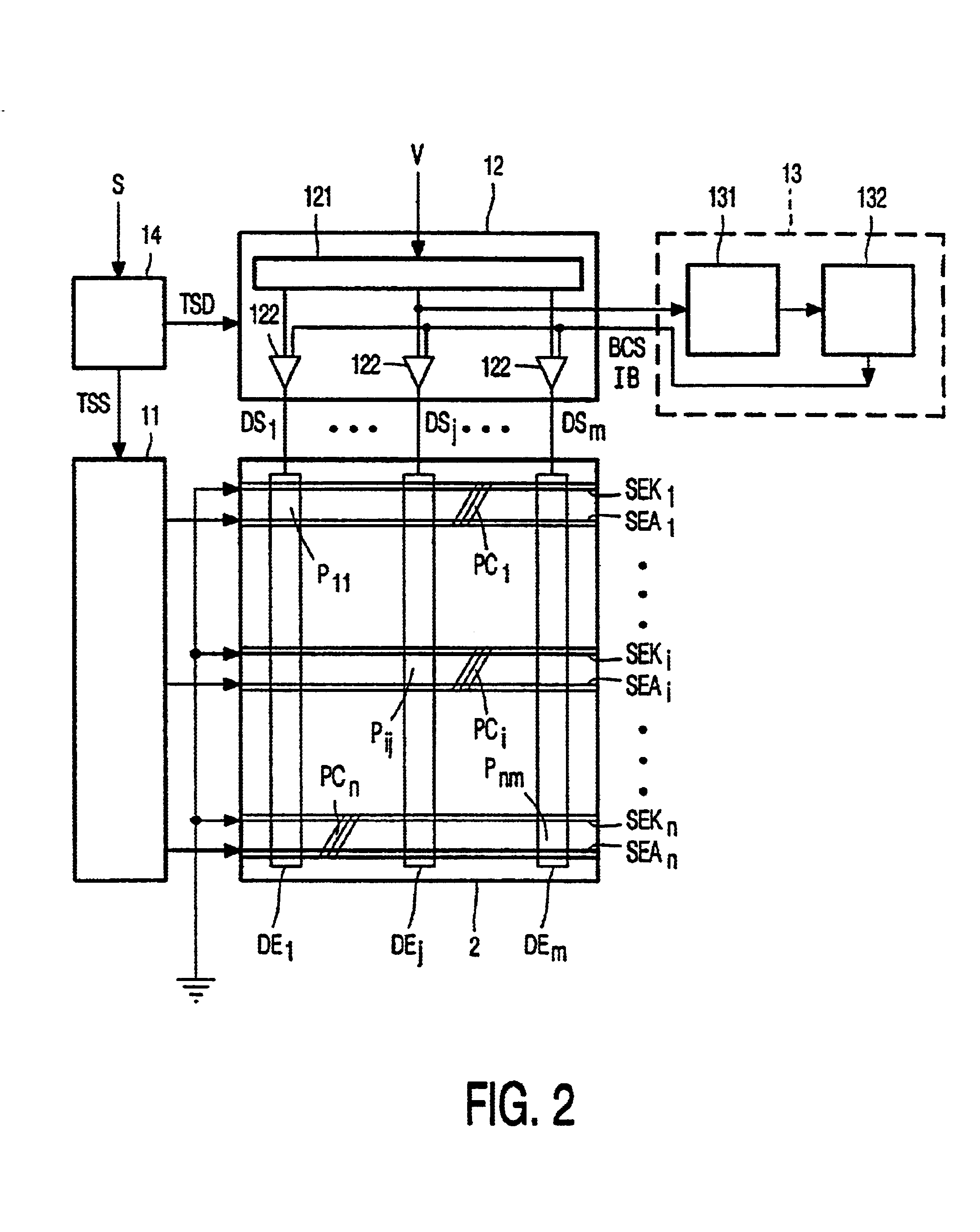 Driving a matrix display panel