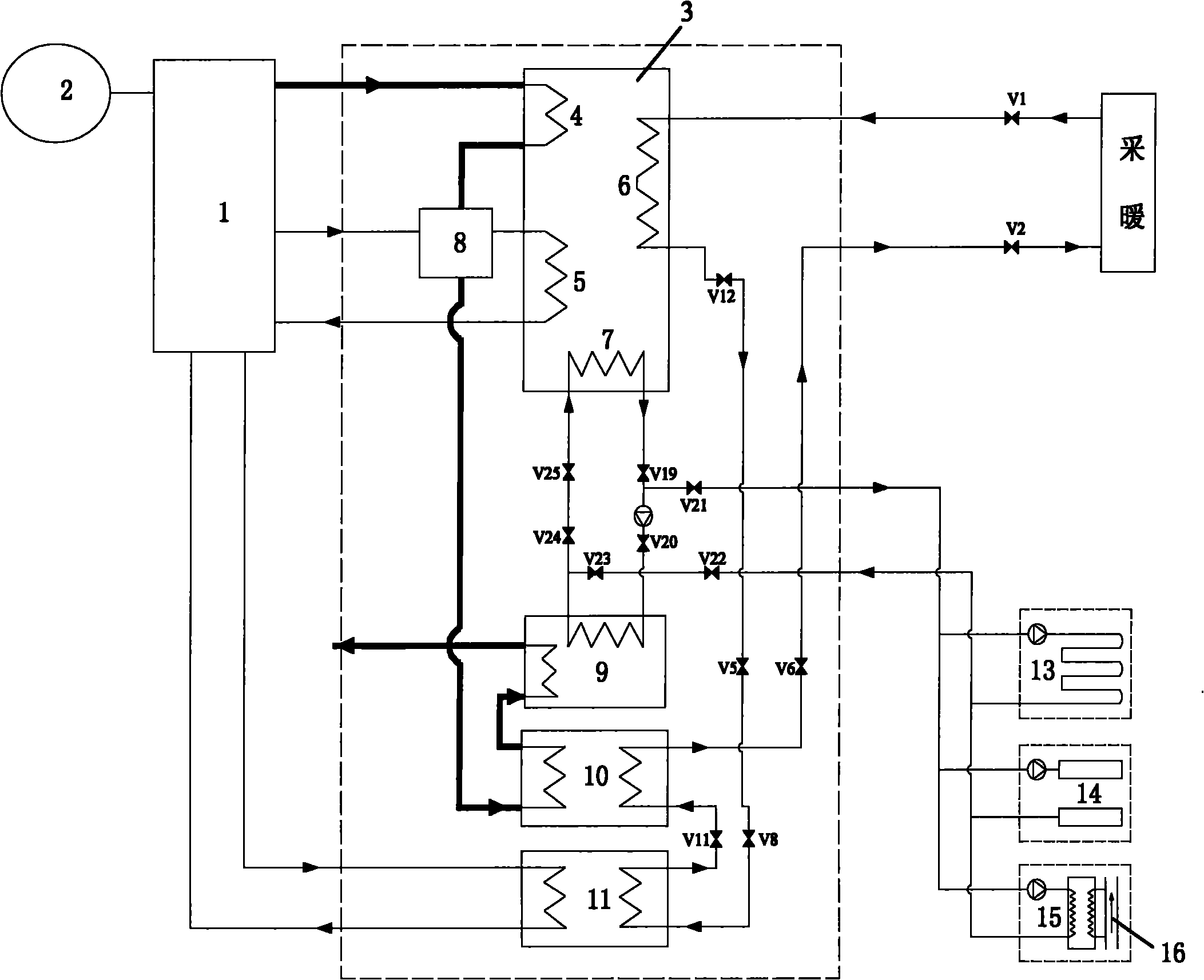 Heat-gaining combined heat and power system