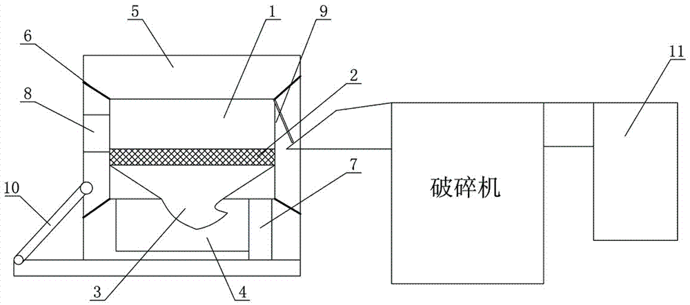 Biomass raw material screening device