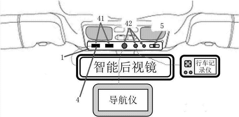 Power supply connector device on car roof