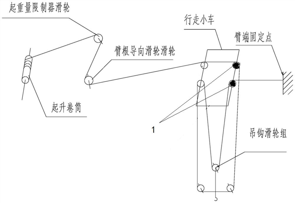 Rope skipping prevention device for horizontal steel wire rope in tower crane and assembly method of rope skipping prevention device