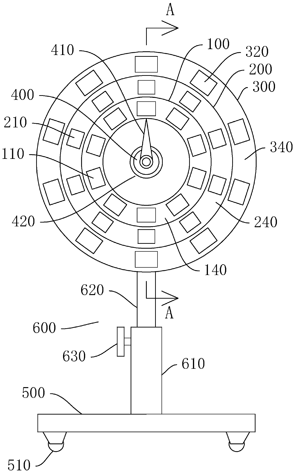 English teaching auxiliary turntable device