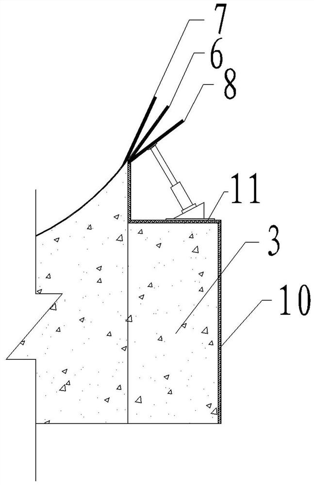 Construction method of a multi-angle adjustable deflector energy dissipation device