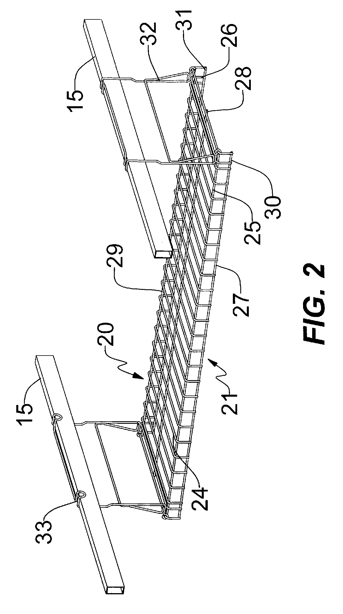 Hanging shelving system