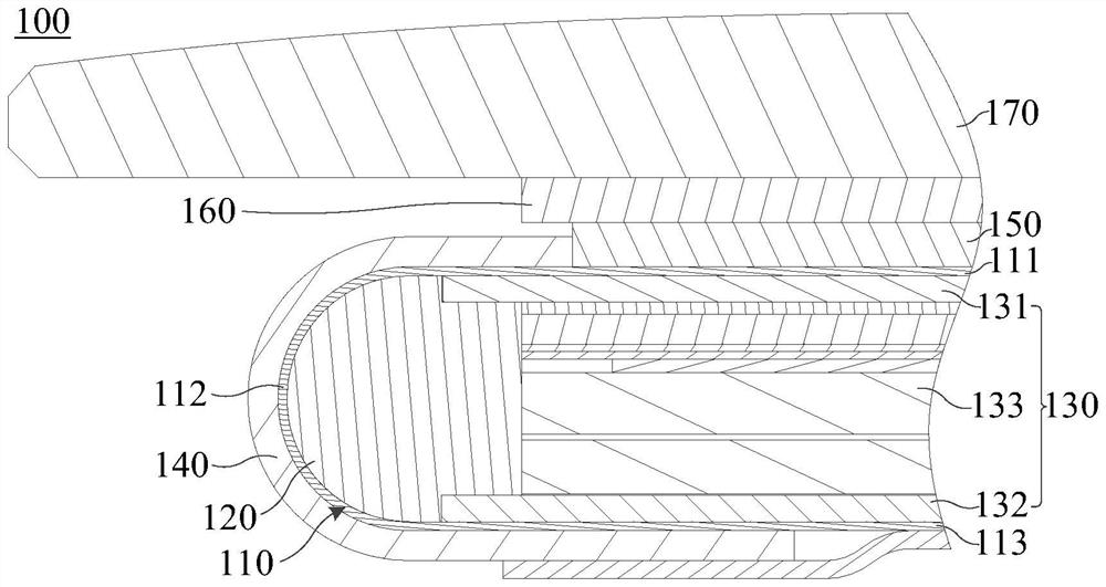 Electronic device, display component and processing method thereof