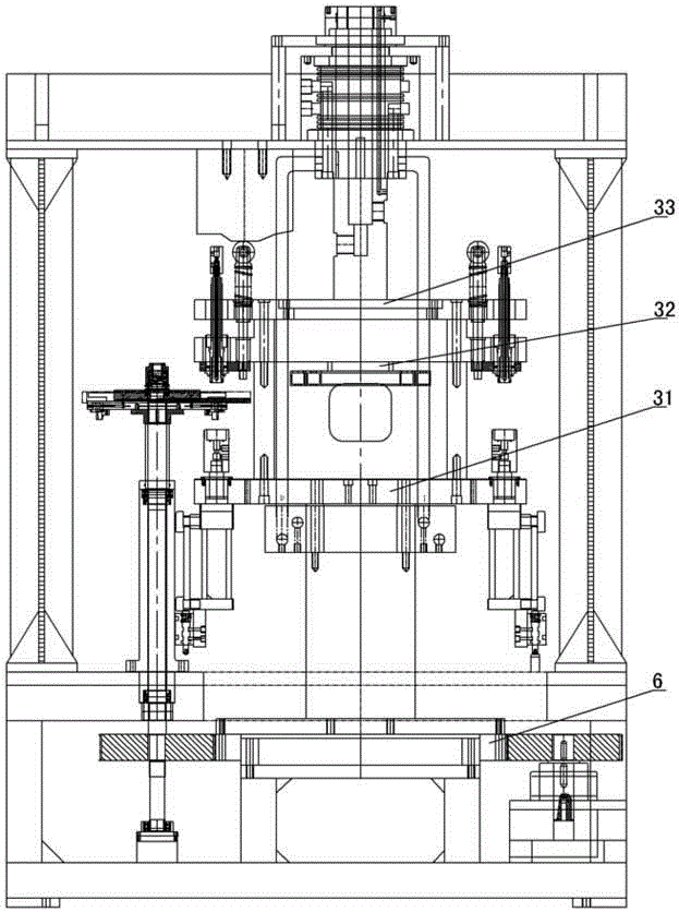 Integral loading and unloading bottle cap molding machine