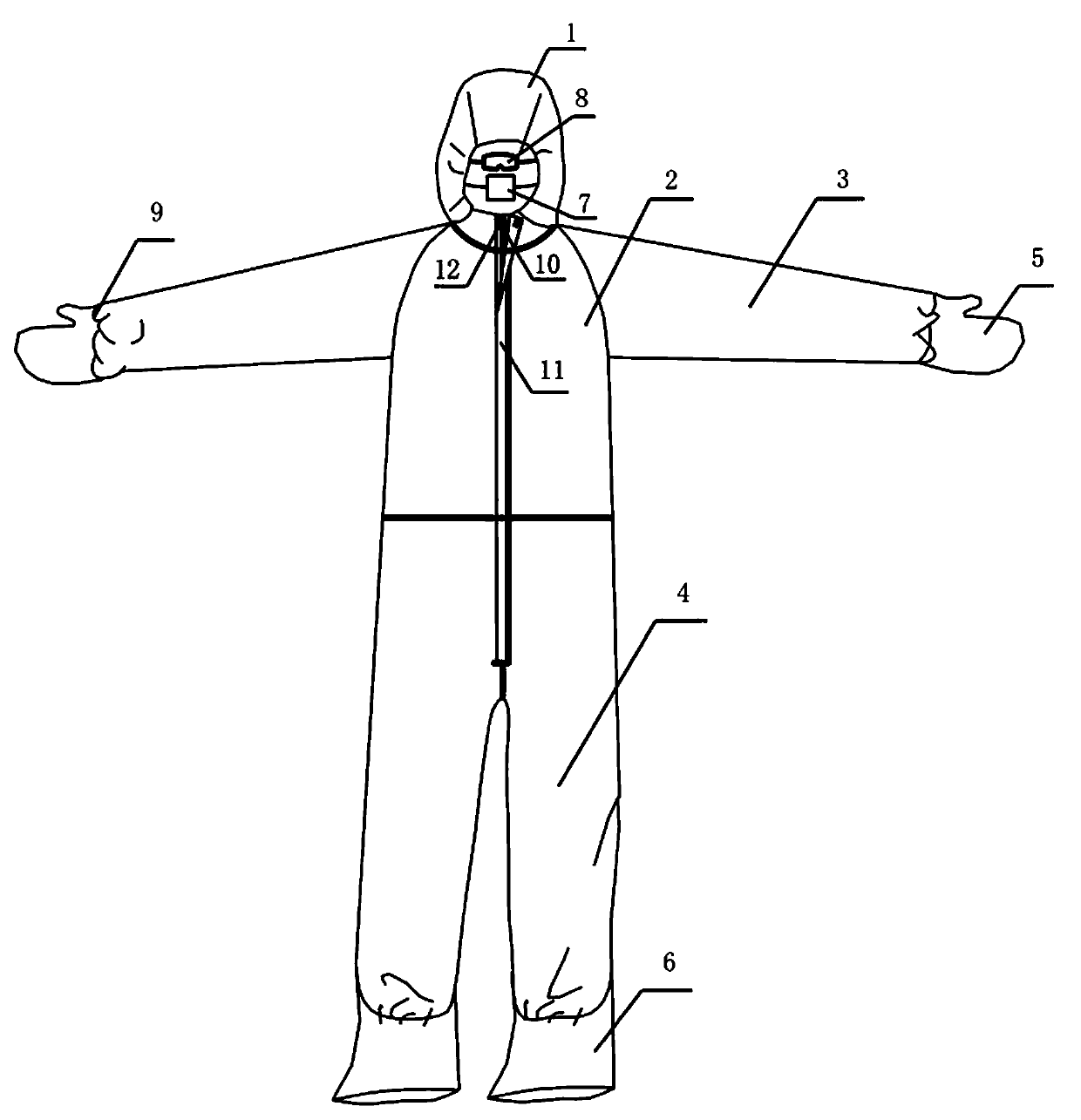 Polymer laminated fabric material and isolation gown made of the material