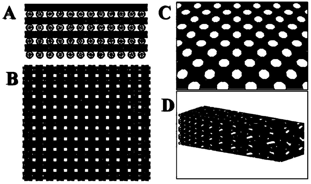 Gradient 3D (three-dimensional) printing Ti-PDA-BMP-2 bone defect repairing stent and preparation method thereof