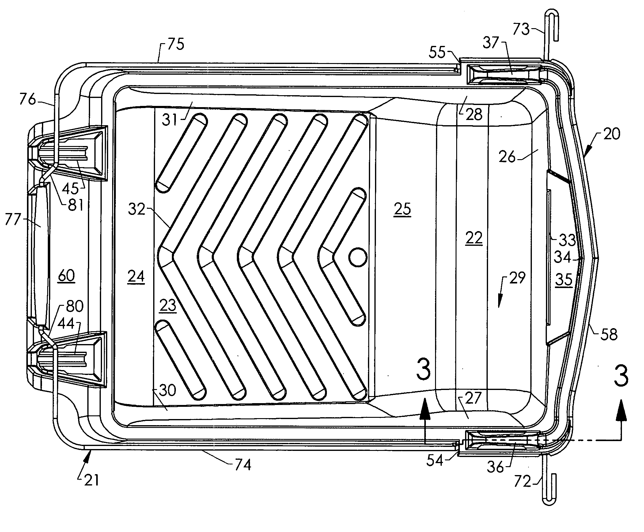 Paint roller tray with foot raisable bail handle