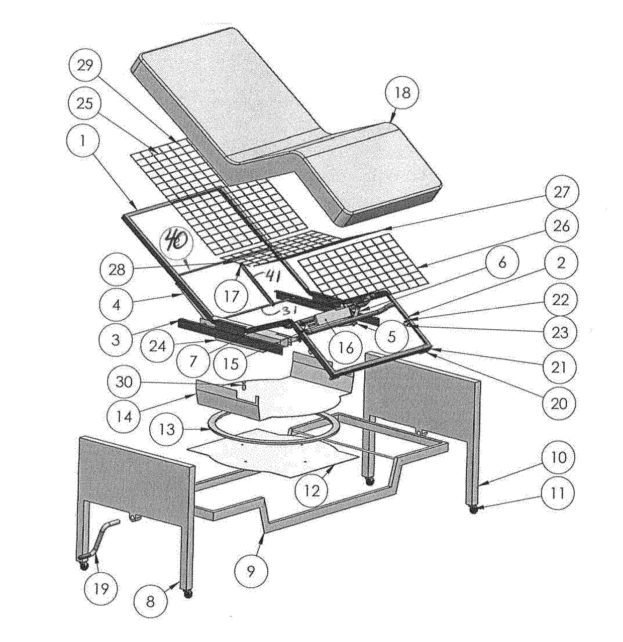 Rotating and articulating sleeping assembly