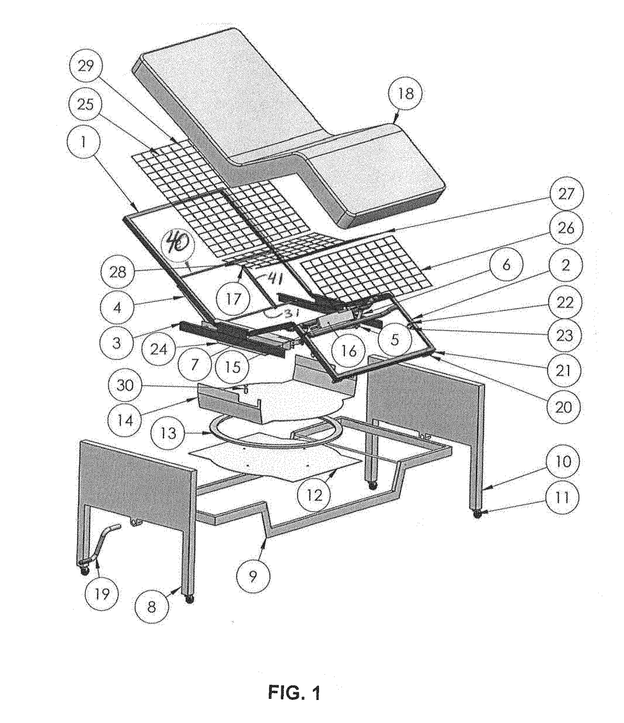 Rotating and articulating sleeping assembly