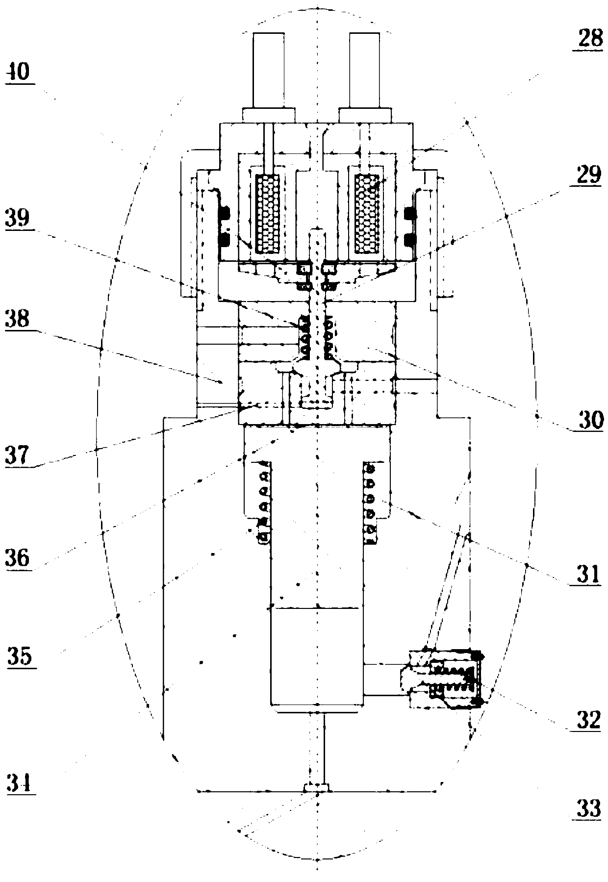 Electromagnetic and supercharged piezoelectric combined gas injection device