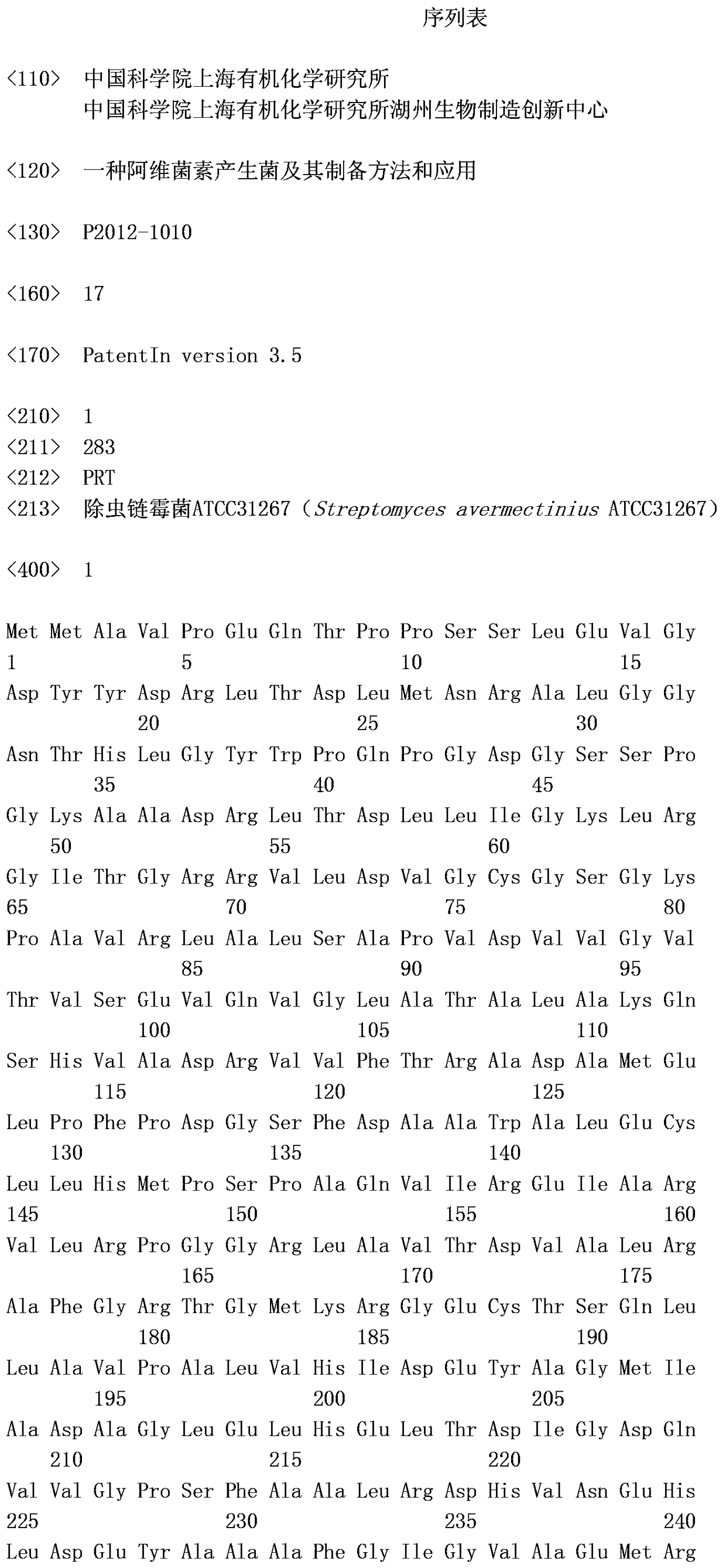 A kind of avermectin producing bacteria and its preparation method and application