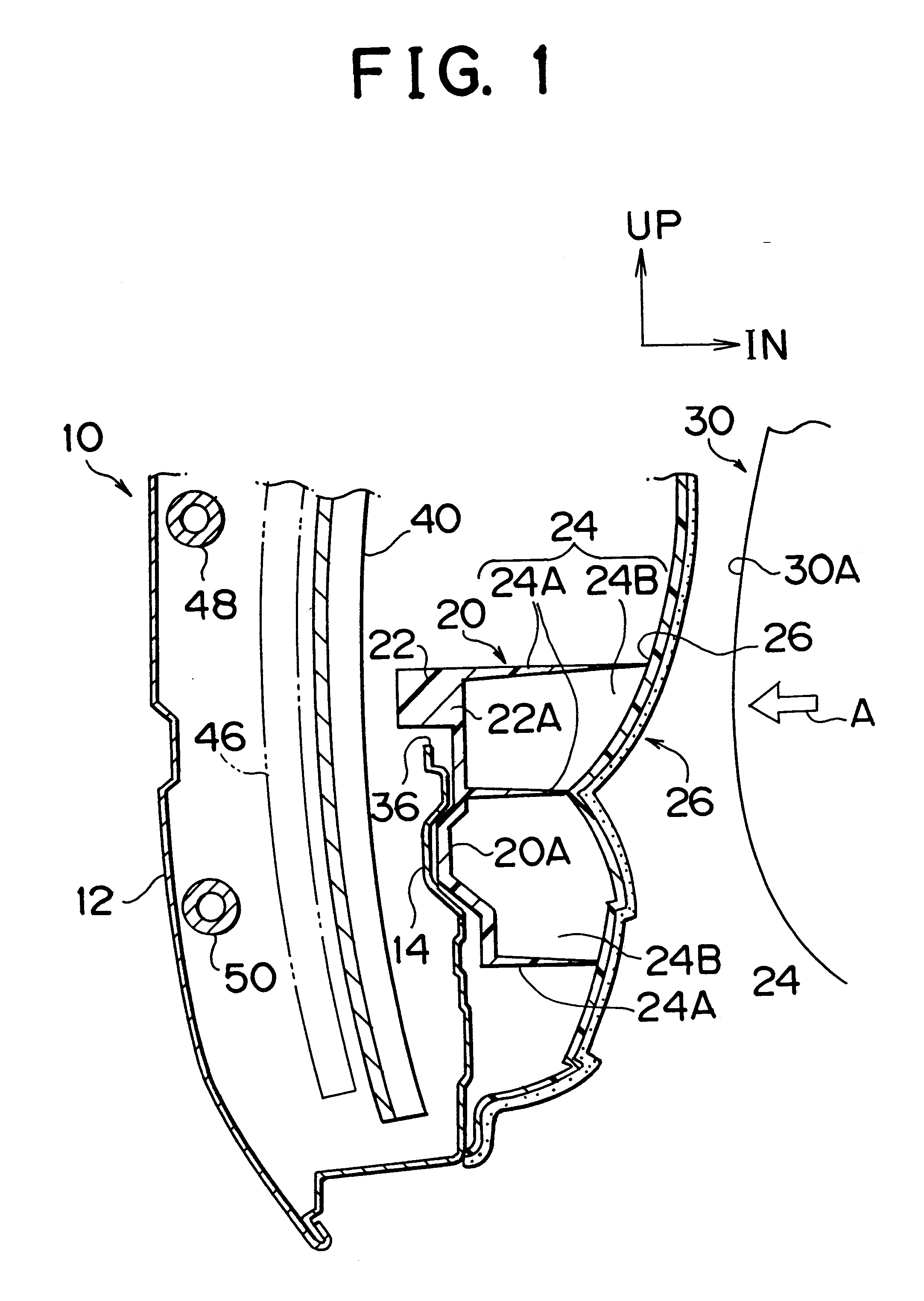 Energy absorbing structure of vehicular door