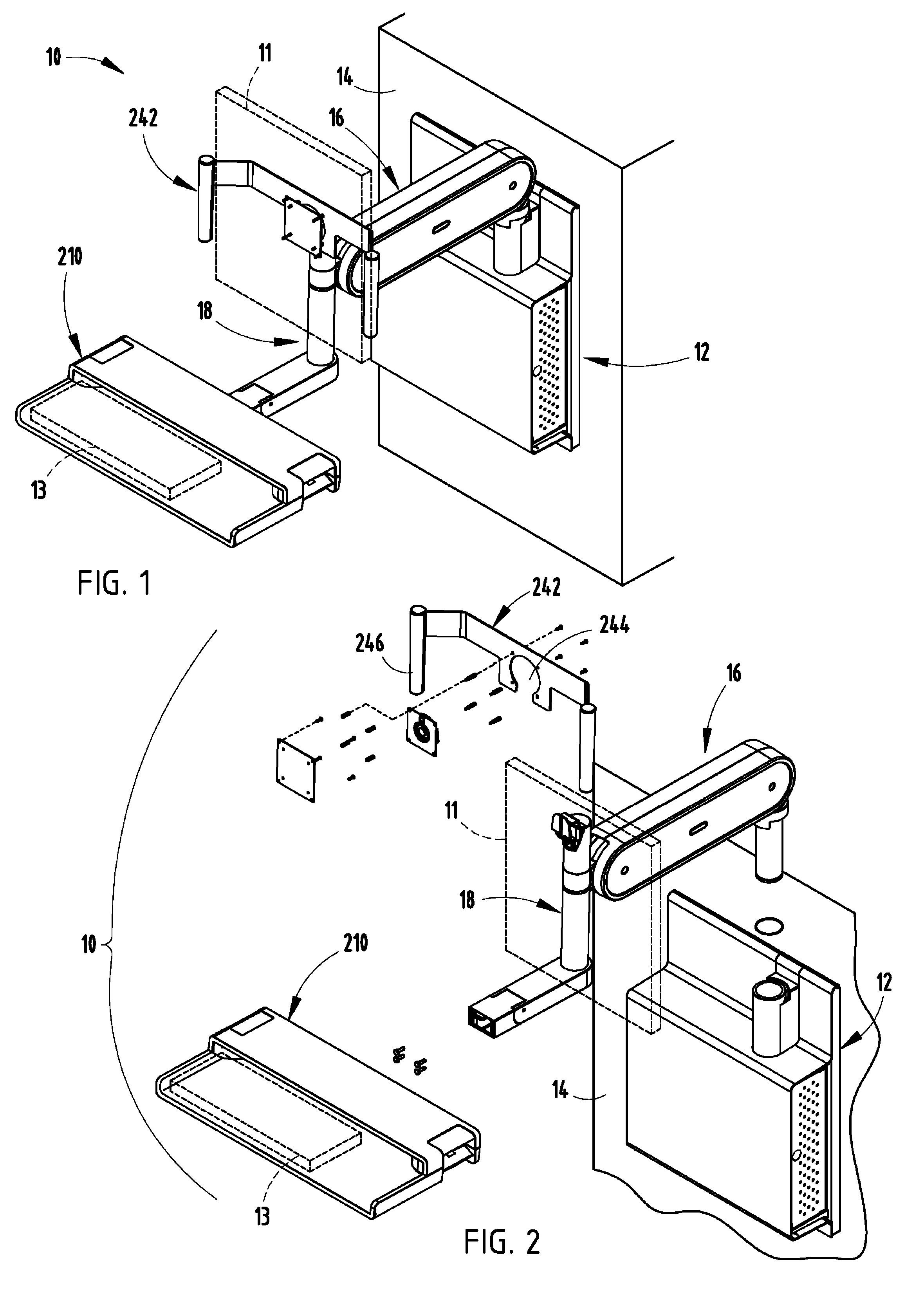 Wall mounted workstation