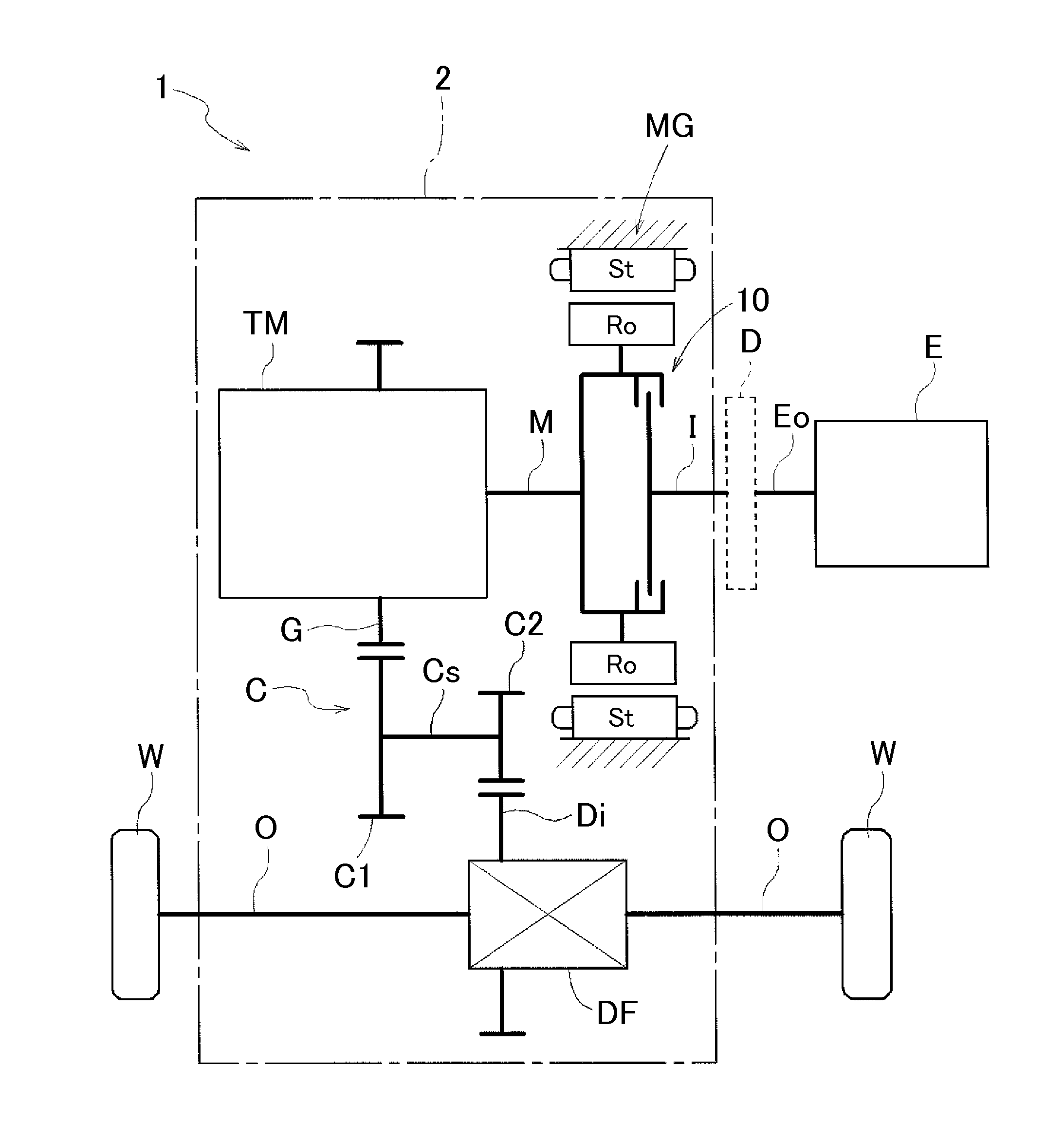 Hybrid drive speed change device