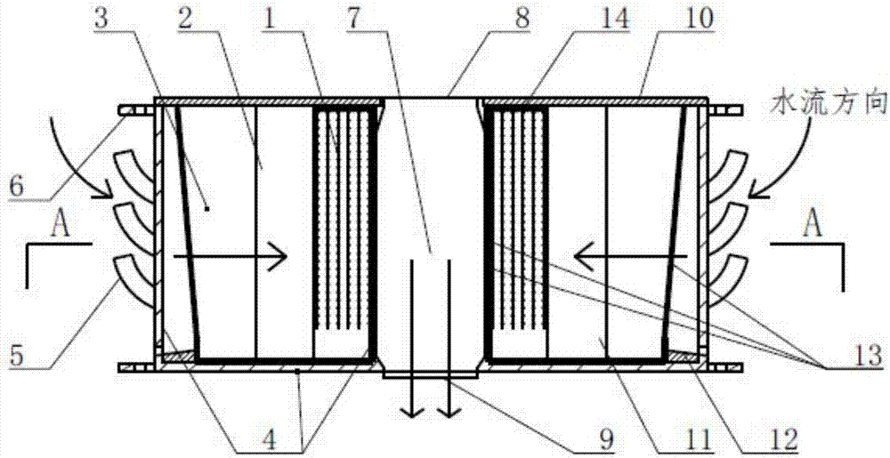 Swirl filter and sewage purification method therefor