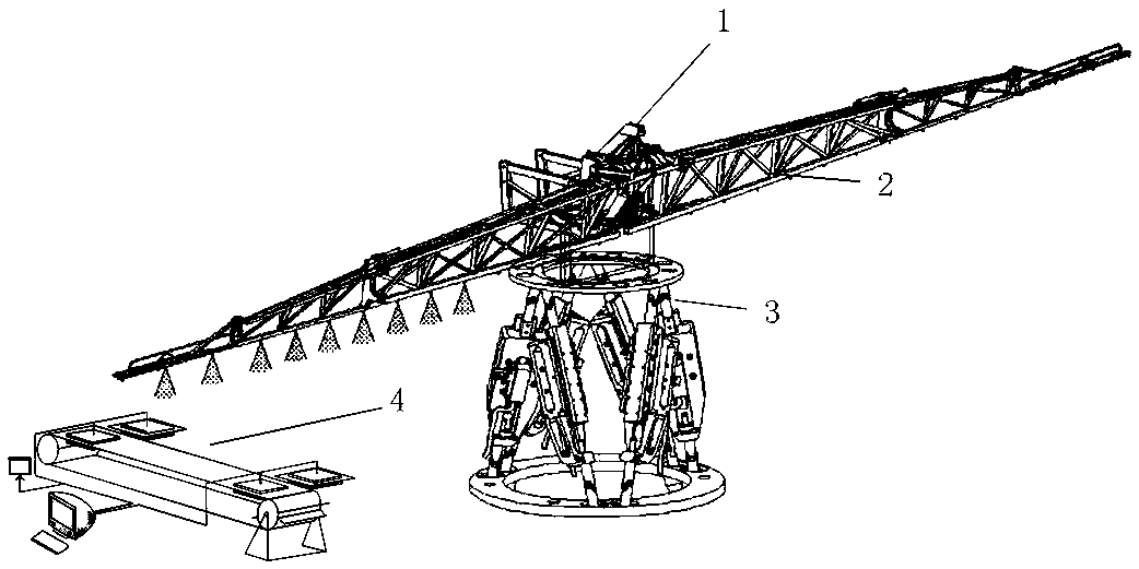 Indoor measuring apparatus and method for dynamic spray deposition distribution characteristics of boom sprayer