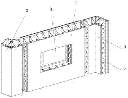 Assembled sandwich heat preservation concrete shear wall structure non-dismantling formwork system