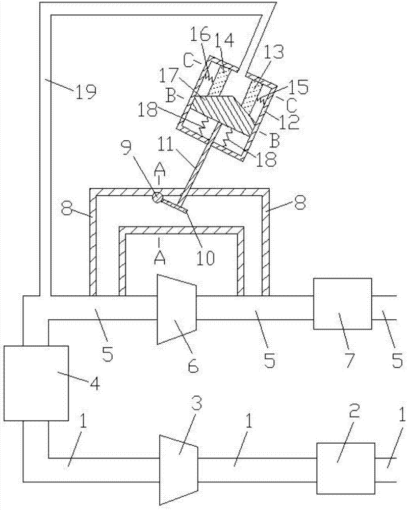 Volume cavity regulating type exhausting device